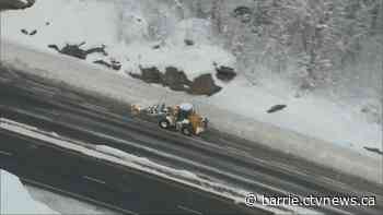 Snow-clearing efforts continue along Highway 11