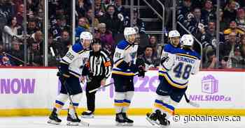 Slumping Winnipeg Jets fall to Blues 4-1 for 4th straight loss
