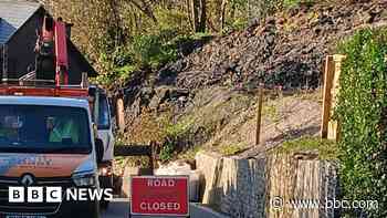 Landslip road to remain closed another week