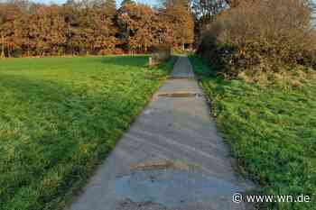 Vibro-Trucks durchlöchern Radweg in Hiltrup