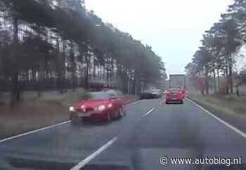 Video: Automobilist ziet stilstaande vrachtwagen te laat