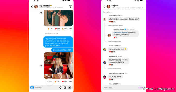 Instagram creators can now turn on replies in broadcast channels