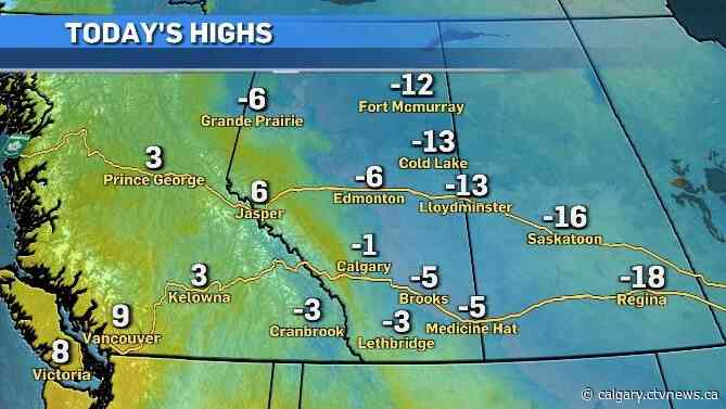 With a high of -1 C, Wednesday will be the coldest day of the next five