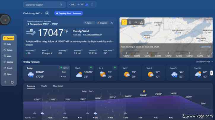 Is it hotter than the sun outside? Wacky weather app bug says it is