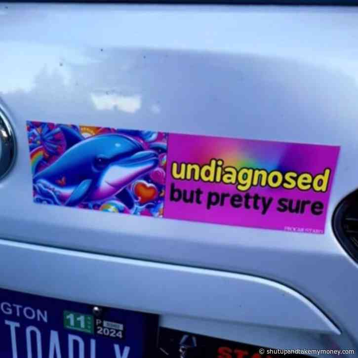 Undiagnosed, But Pretty Sure (Dolphin) Car Bumper Sticker
