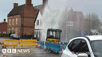 Burst water pipe closes main road for repairs
