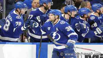 Hagel scores twice in Lightning’s 8-1 win over Sharks
