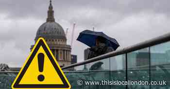 Weekend yellow weather warning as London to be battered by Storm Darragh