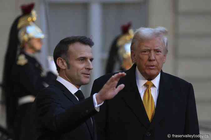 Trump receives a Paris welcome full of presidential pomp from France’s Macron