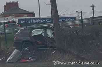 Sunderland crash LIVE: One taken to hospital with A1231 Wessington Way blocked as car collides with sign