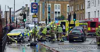 Woman in hospital after crash involving police car in Hackney