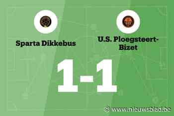 Sparta Dikkebus speelt gelijk tegen U.S. Ploegsteert-Bizet