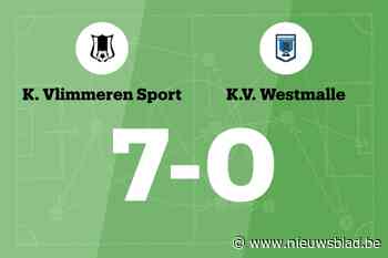 Twaalf opeenvolgende overwinningen voor Vlimmeren na 7-0 winst tegen Westmalle