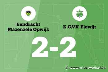 Mazenzele Opwijk speelt gelijk in thuiswedstrijd tegen KCVV Elewijt