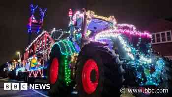 Tractors lit up for Christmas parade through towns