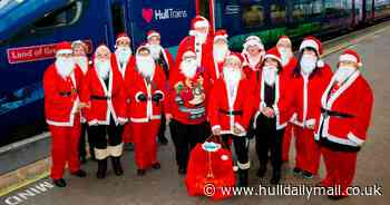 Hull Trains sends a carriage of Santas to support children's Christmas toy appeal