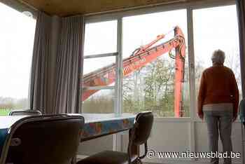 Mysterie in Niel, waar plots graafmachine in Maria’s (89) tuin staat: “Ik dacht dat er een kleine aardbeving was”