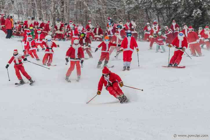 Hundreds of Santas Descend on Maine Ski Resort