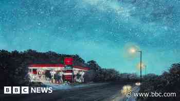 Painting of star-lit petrol station wins art award