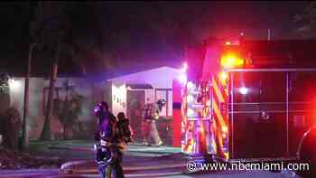 Firefighters battle blaze after truck fire spreads to Hollywood home