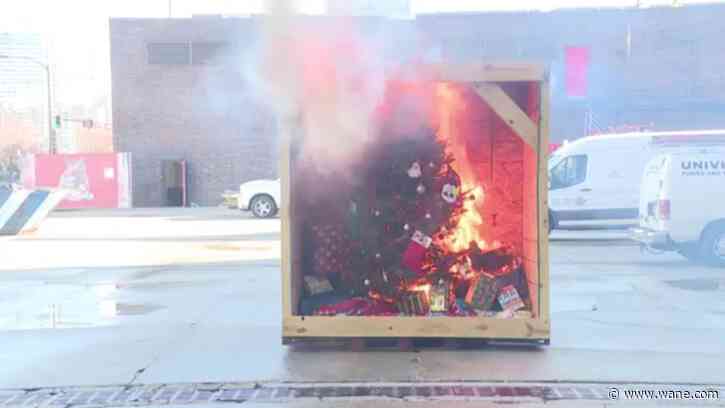 Chicago Fire Department demonstrates fire risks that come with holidays and colder weather