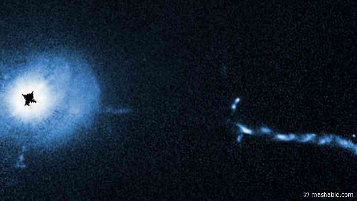 Astronomers wonder if galaxies are falling into this giant black hole