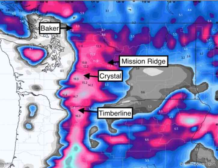 Two Storms to Dump 20+ Inches on California and Pacific Northwest