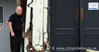 Car smashes into Northumberland pub front doors moments after manager locked up