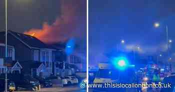 Plumes of smoke billow into sky as HUGE fire breaks out at house in Ilford
