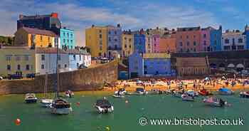 Beach town three hours from Bristol with colourful houses and island boat tours