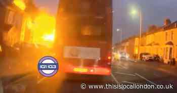 Shocking footage shows moment house suddenly EXPLODES in Ilford fire