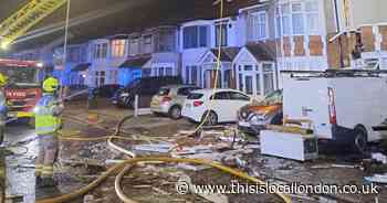Debris of house scattered across residential street after sudden Ilford explosion