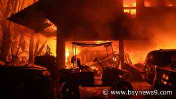 Homes burn as wind-driven wildfire prompts evacuations in Malibu, California