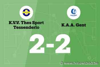 Jong AA Gent speelt gelijk in uitwedstrijd tegen THES Sport