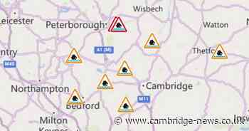 Flood alerts remain in force across Cambridgeshire after Storm Darragh