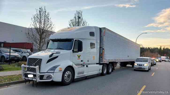 Fraser Valley big rig driver facing impaired driver charges for allegedly hitting 4 parked cars