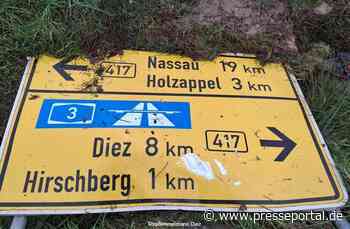 POL-PDMT: Langenscheid. Schild beschädigt und geflüchtet