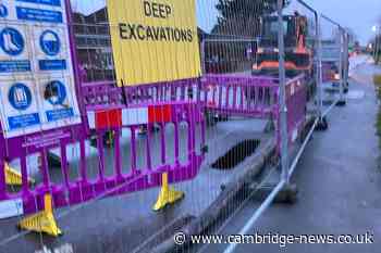 Collapsed sewer 'sinkhole' causes road closure between Cambridgeshire villages