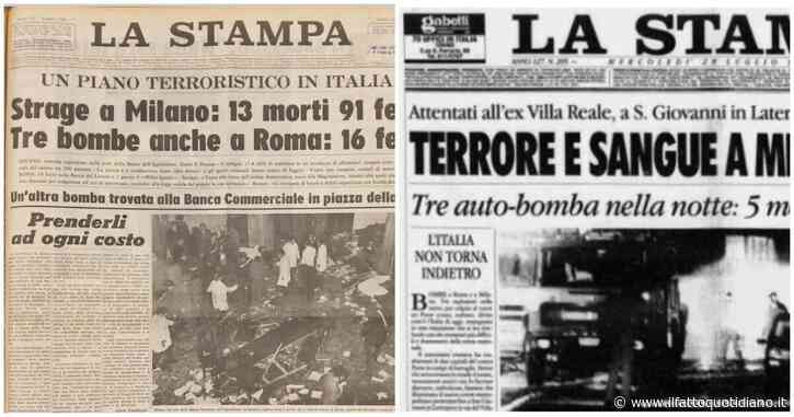 Piazza Fontana e stragi del ’93 sono storie disconnesse. Eppure due prime pagine fanno pensare a un’analogia