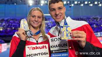 Double gold: McIntosh breaks 2nd world short course swim record, Kharun sets championship mark