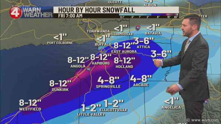 Snow band starts to sink south: Additional foot is possible in some spots