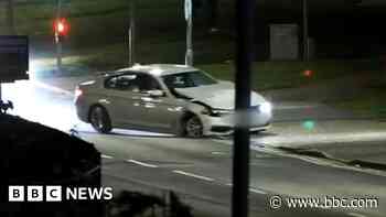 Watch: Drunk man caught driving 'crumpled' BMW