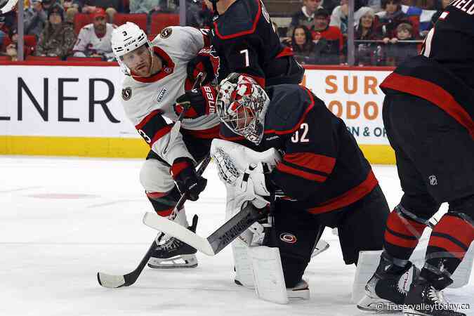 Pinto, Ullmark lead Senators to 3-0 road win over Hurricanes