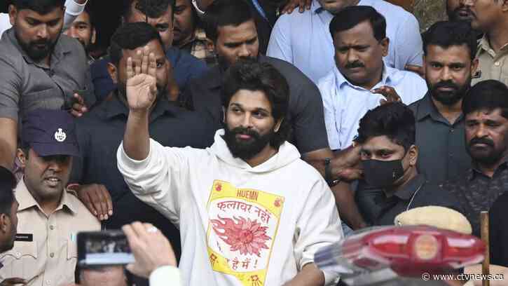 Popular actor in southern India is freed on bail after spending a night in jail in a stampede case