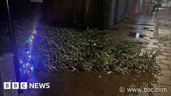 Christmas tree removed after repeated tumbles