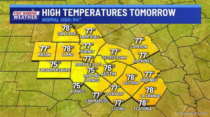 Scattered showers, areas of dense fog overnight