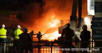 Dramatic pictures of Bristol scrapyard fire at the height of the blaze