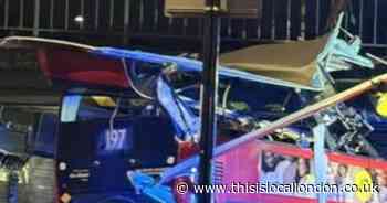 Two taken to hospital after double decker bus crashes into South Norwood bridge