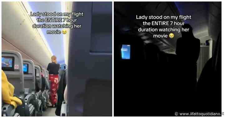 Una passeggera resta in piedi per l’intero volo di sette ore: il video diventa virale e scatena il dibattito