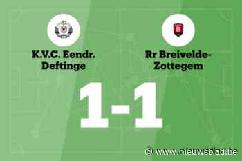 VC Eendracht Deftinge speelt gelijk tegen RR Breivelde-Zottegem